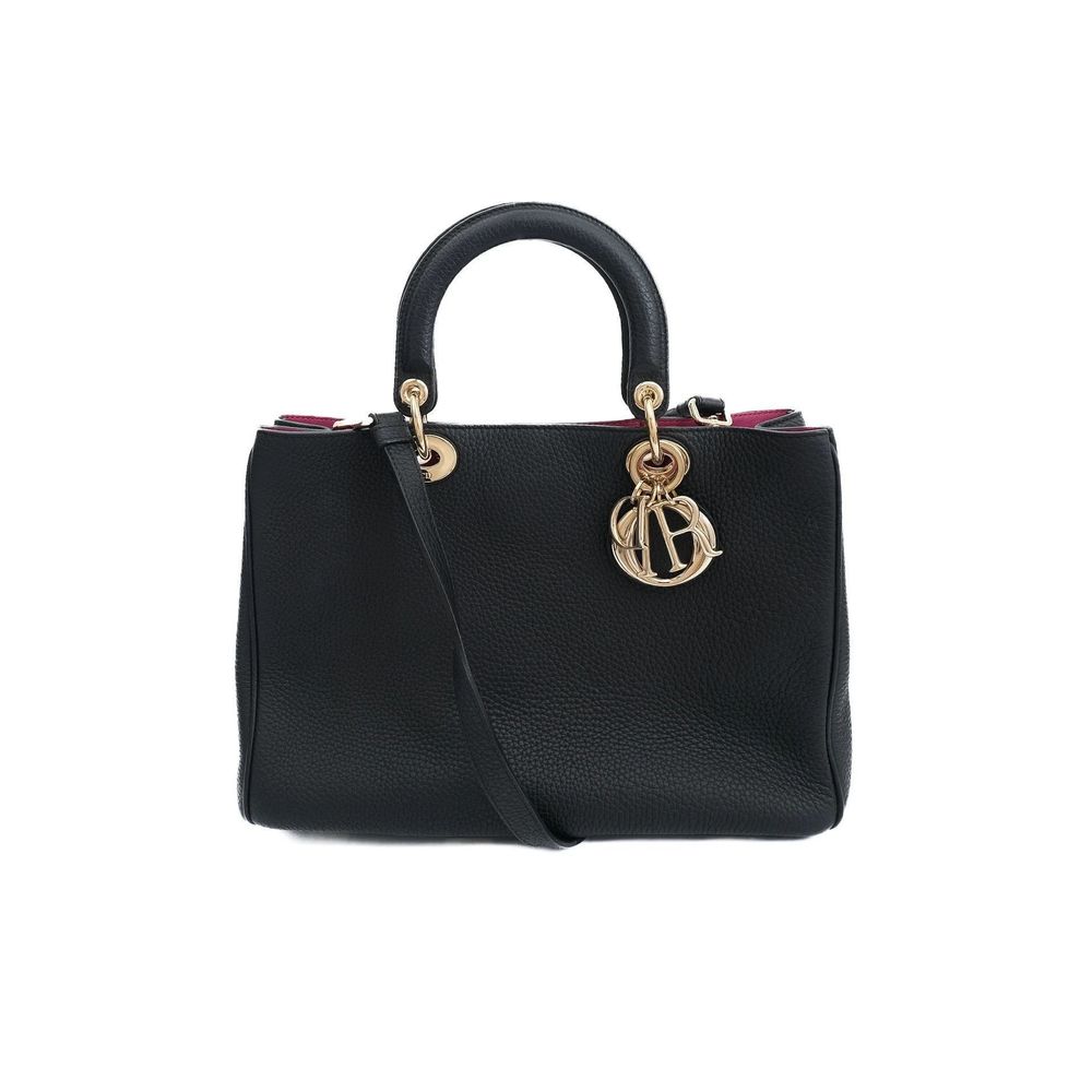 Dior Black Leather Handbag with Gold Hardware Excellent Condition